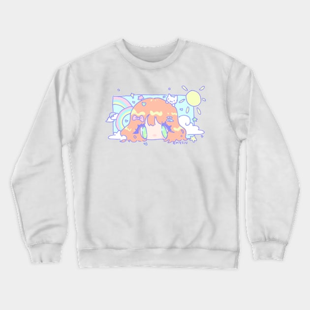 she is looking at you Crewneck Sweatshirt by emysiu